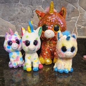 Ty Stuffed Animals Set 4 Unicorns